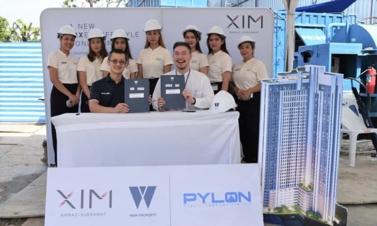 ผู้บริหารคอนโด XIM Rama 3 – Suksawat ลงนามในสัญญาจ้างเหมางานเสาเข็มเจาะกับ PYLON