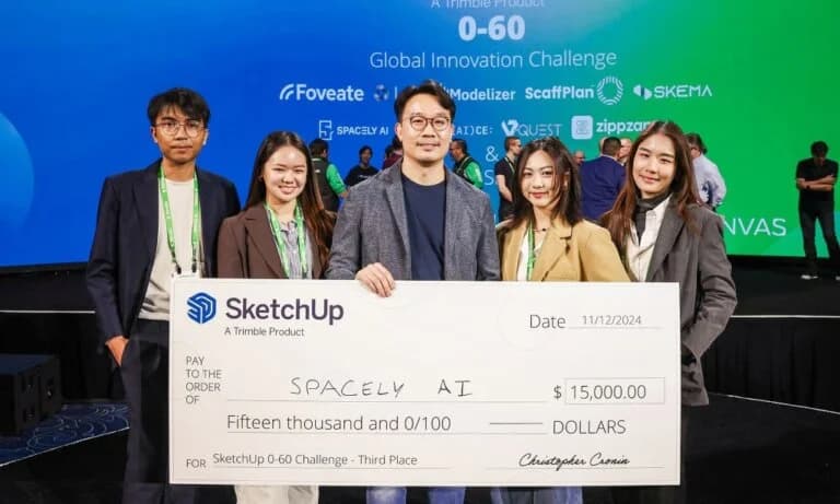 Spacely AI คว้ารางวัลที่สามในการแข่งขันนวัตกรรมระดับโลกของ SketchUp